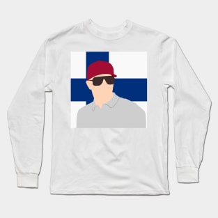 Kimi Raikkonen Face Art - Flag Edition Long Sleeve T-Shirt